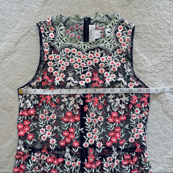 Erin Erin Fetherston Lily Of The Valley Floral Lace Sheer Sleeveless Dress Sz 2 - Picture 3 of 7